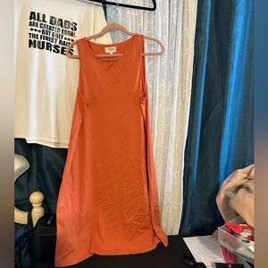 Orange sleeveless casual dress